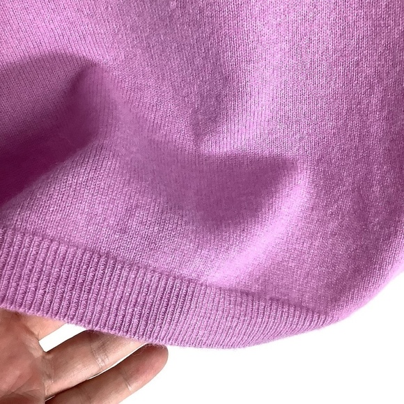 100% 2 ply Cashmere Short Sleeve Top Lavender Pink Size Large - Picture 3 of 10